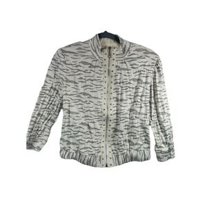 Alberto Makali Studded Tiger-Print Cache Sport Jacket Sz S Crinkled Studded Y2K